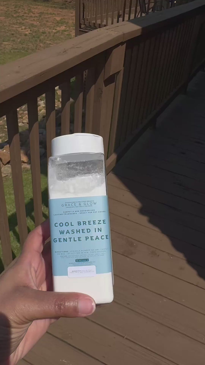 Grace &amp; Glow Carpet &amp; Rug Deodorizer | Odor Neutralizing Powder  | Core Collection | Cool Breeze washed in Gentle Peace